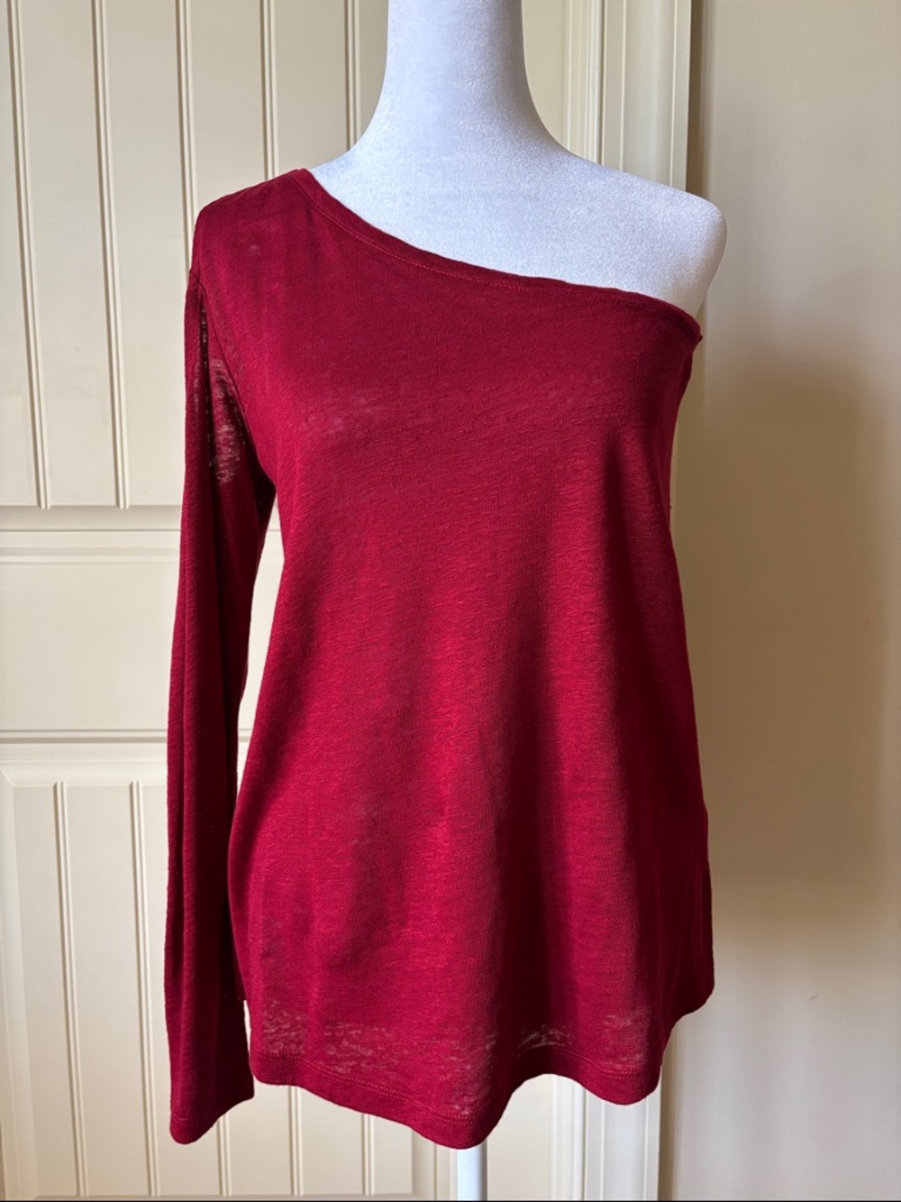 Sanctuary Cabernet One Shoulder Knit Top